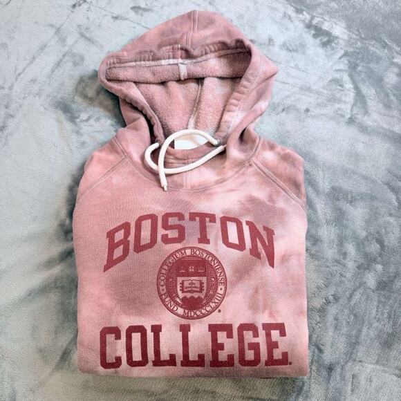Champion Tops - Vtg Women's Boston College Champion Hoodie W/ Logo Pink Tie Dye Eagles Sz S